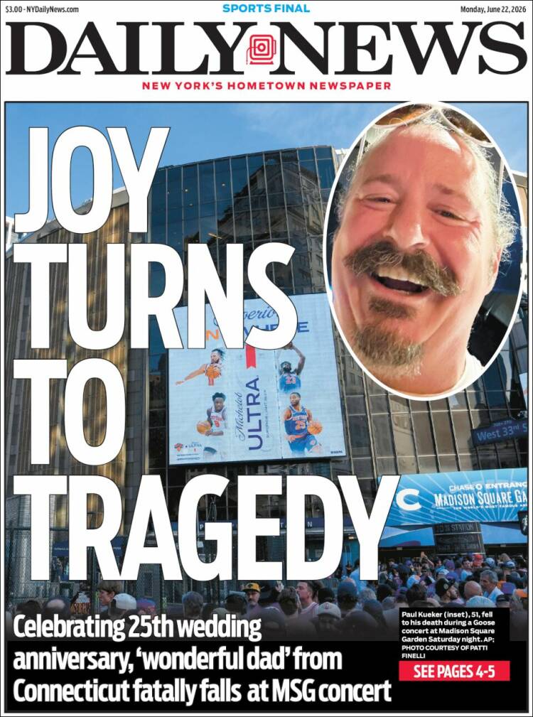 Portada de Daily News - New York (USA)