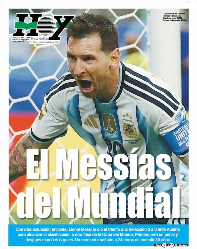 Portada de Diario Hoy (Argentina)