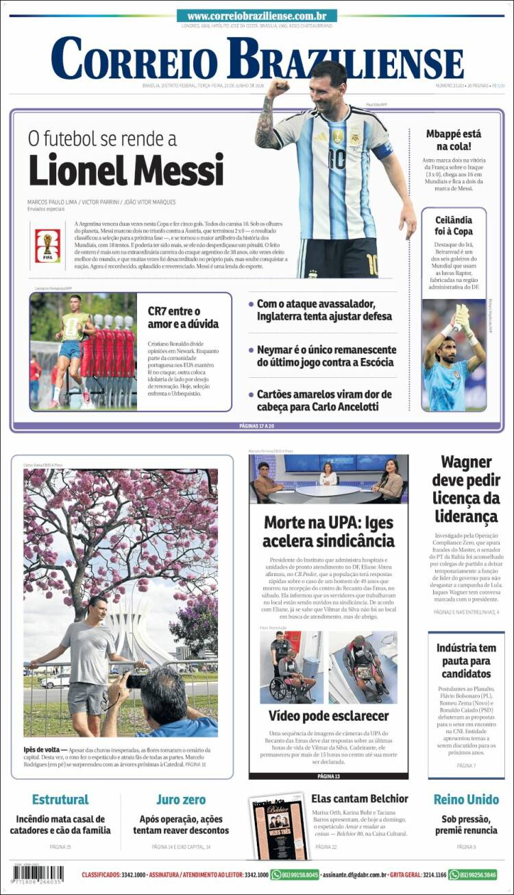 Portada de Correio Braziliense (Brasil)