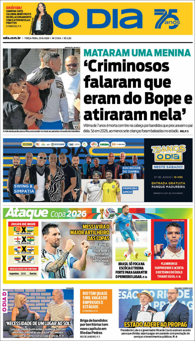 Portada de O Dia (Brasil)