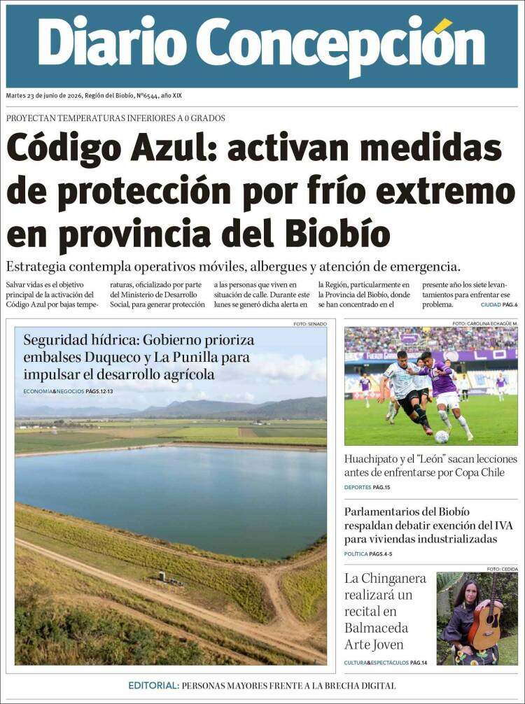 Portada de Diario de Concepción (Chile)
