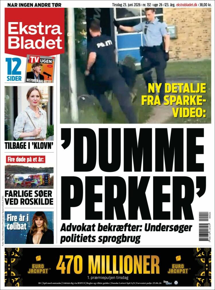 Portada de Ekstra Bladet (Dinamarca)