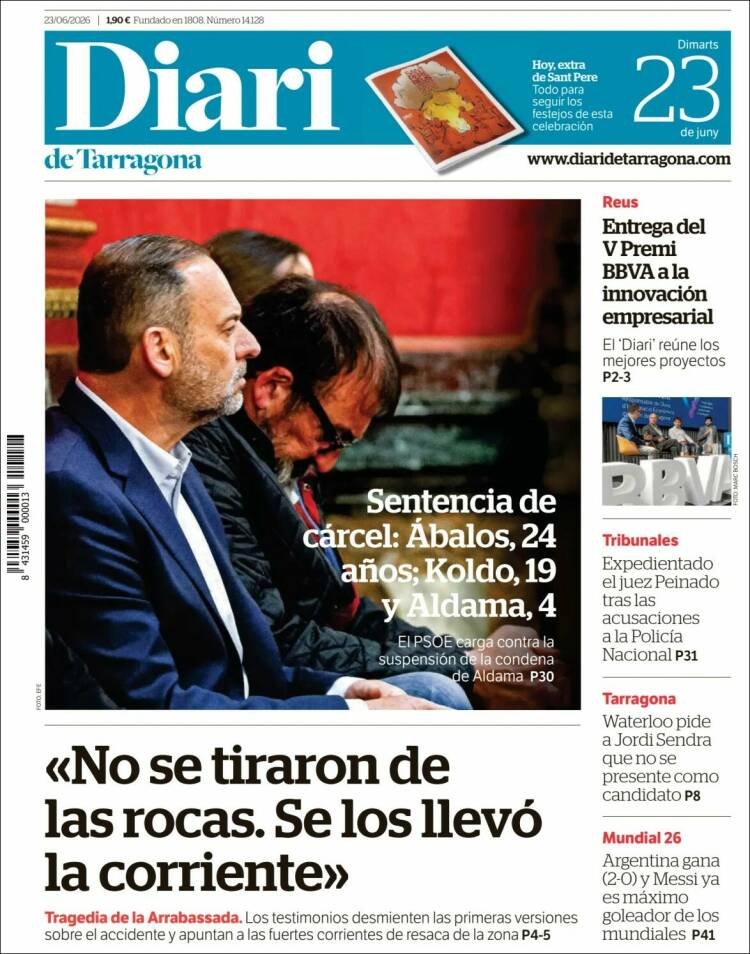 Portada de Diari de Tarragona (Espa&ntilde;a)