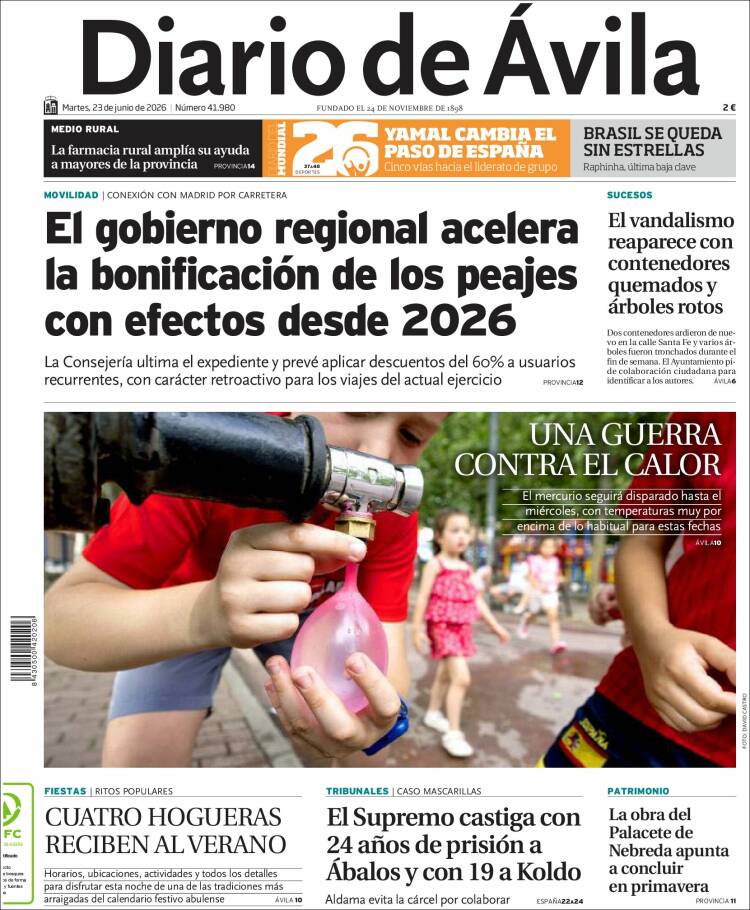 Portada de Diario de Ávila (Espa&ntilde;a)