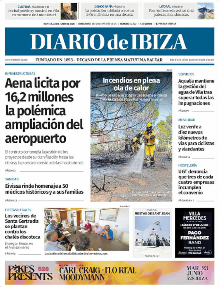 Portada de Diario de Ibiza (Espa&ntilde;a)