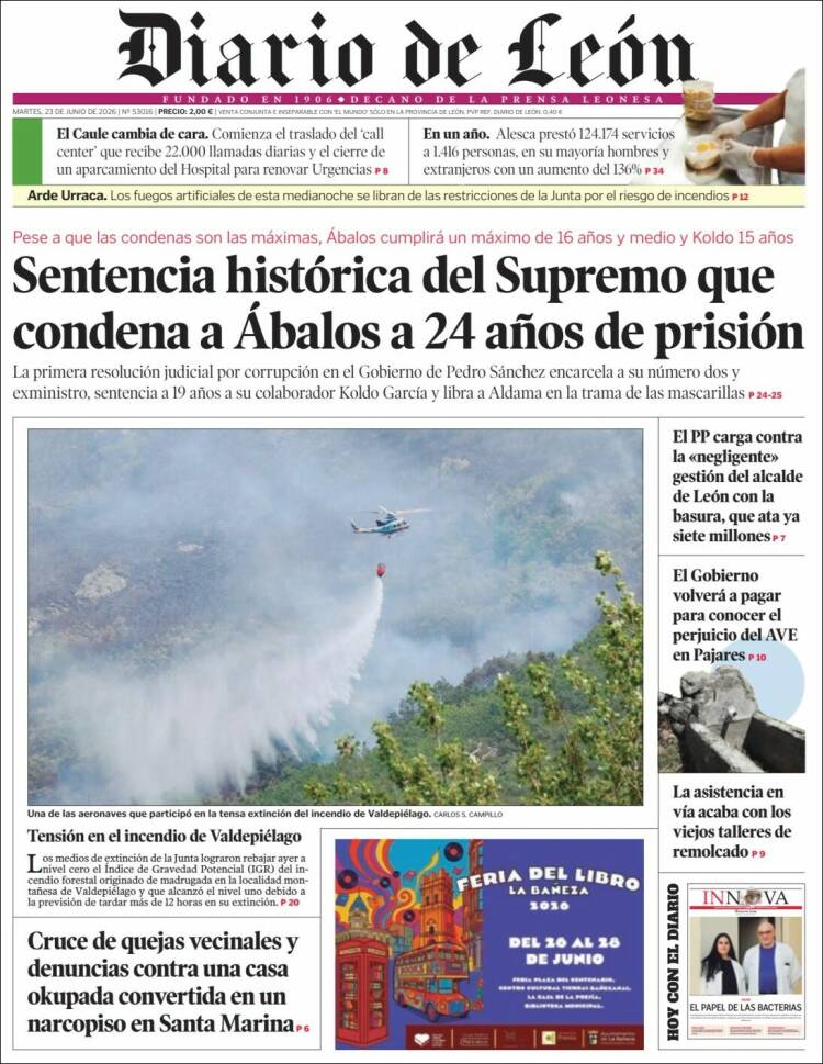 Portada de Diario de León (Espa&ntilde;a)