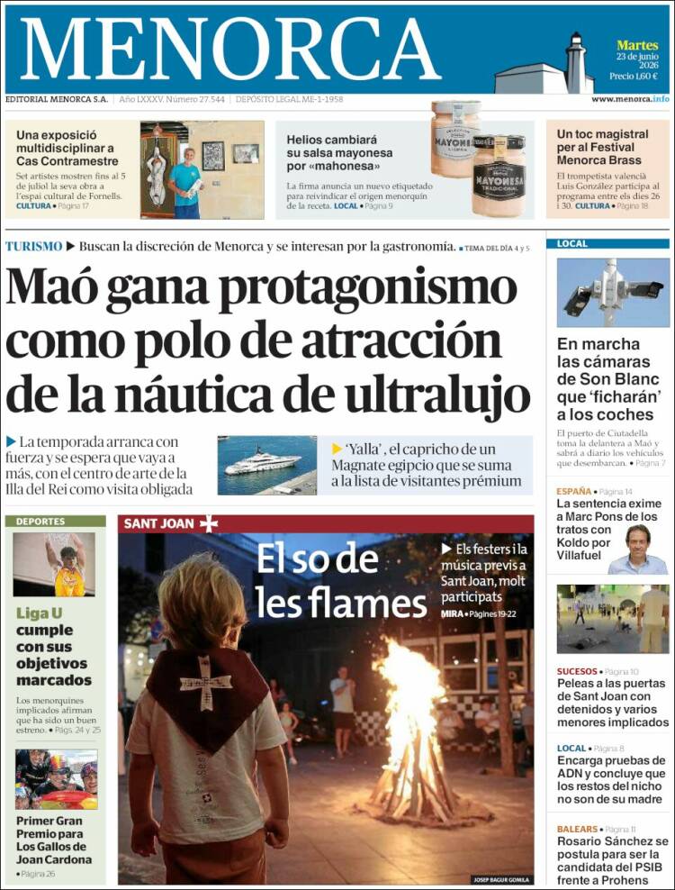 Portada de Menorca - Diario Insular (Espa&ntilde;a)