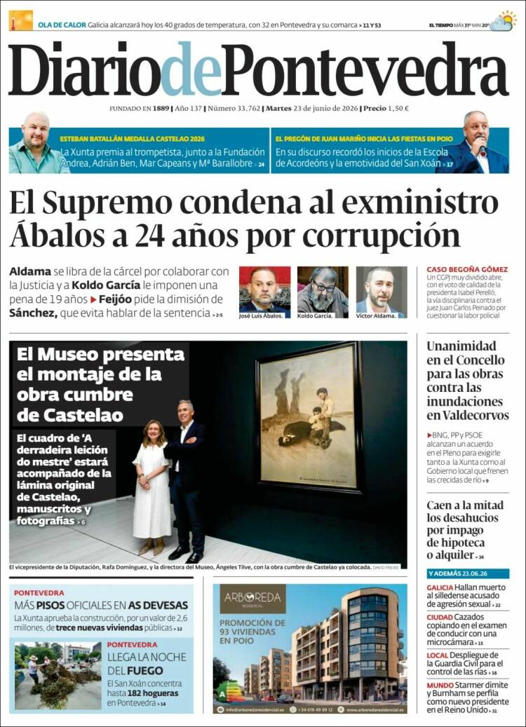 Portada de Diario de Pontevedra (Espa&ntilde;a)