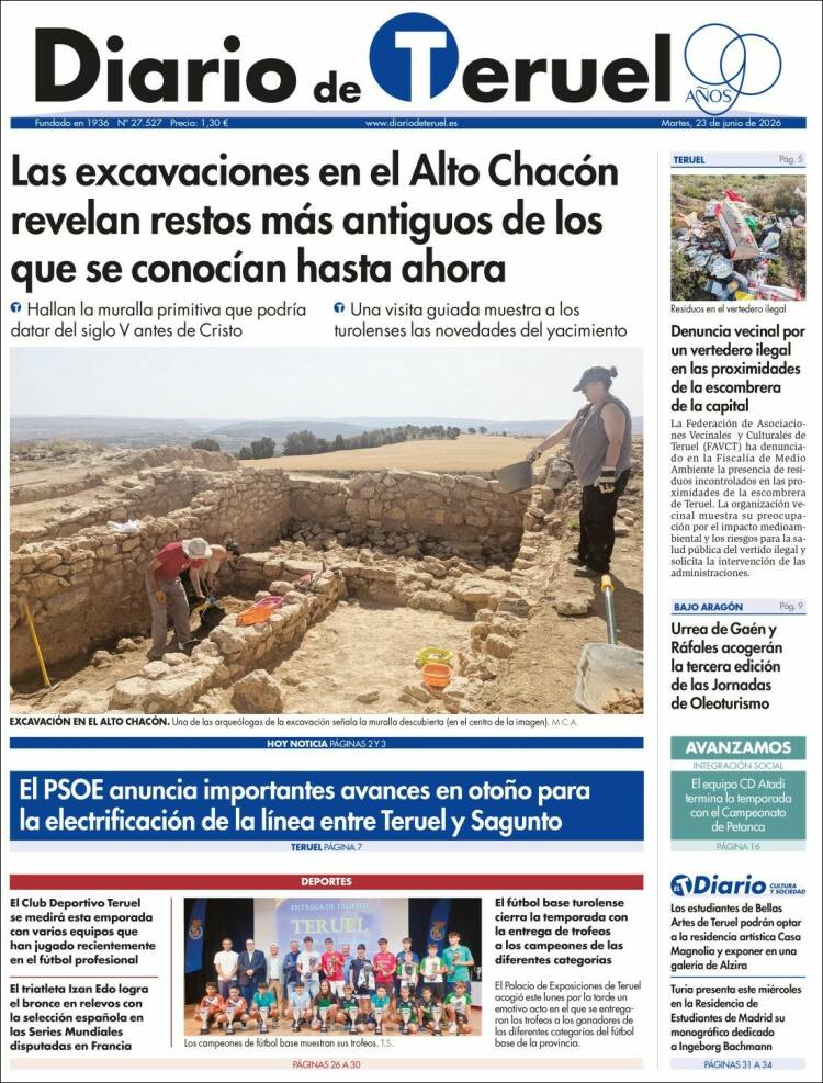 Portada de Diario de Teruel (Espa&ntilde;a)