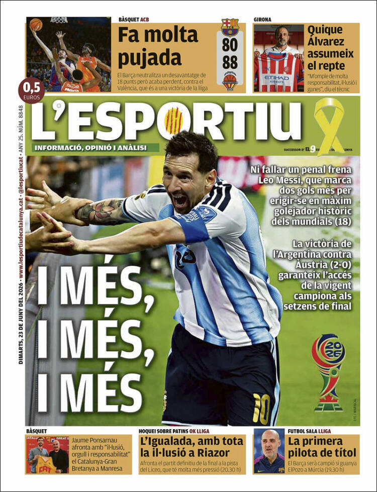 Portada de L'Esportiu (Espa&ntilde;a)