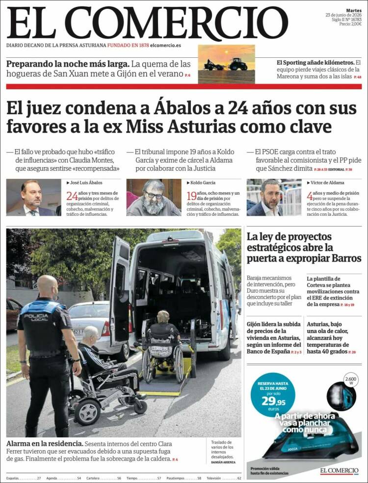 Portada de El Comercio - Gijón (Espa&ntilde;a)
