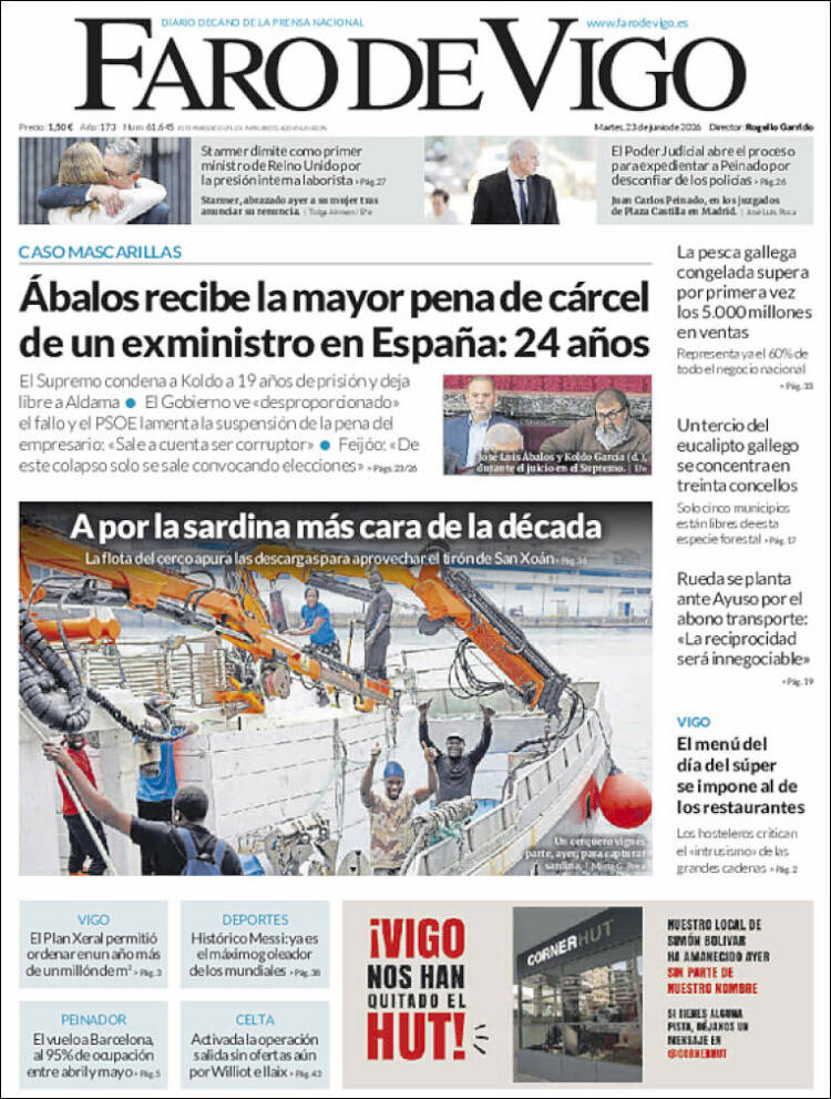 Portada de Faro de Vigo (Espa&ntilde;a)