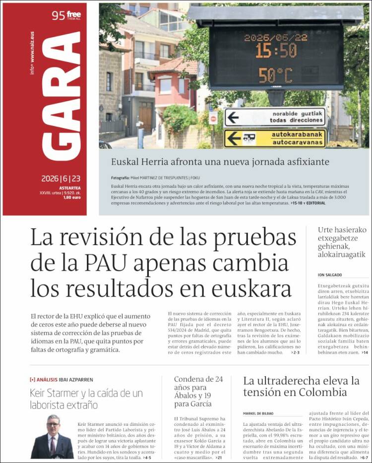 Portada de Gara (Espa&ntilde;a)