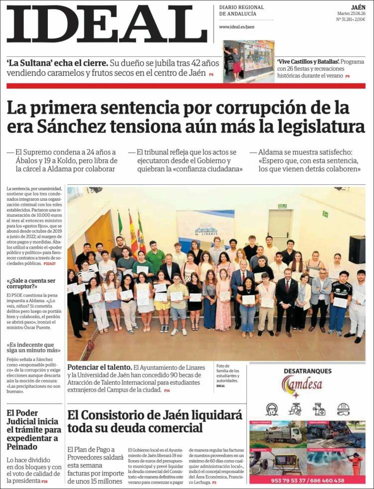 Portada de El Ideal de Jaén (Espa&ntilde;a)