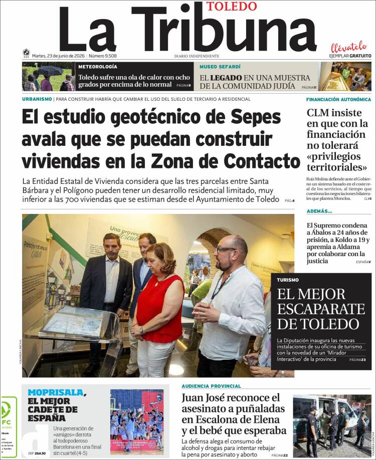 Portada de La Tribuna de Toledo (Espa&ntilde;a)