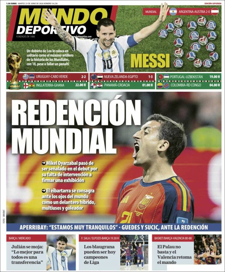 Portada de Mundo Deportivo Gipuzkoa (Espa&ntilde;a)