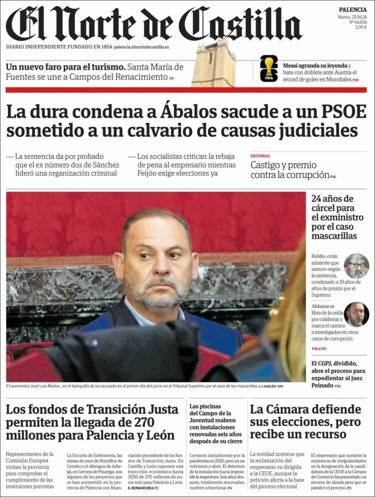 Portada de Norte de Castilla - Palencia (Espa&ntilde;a)