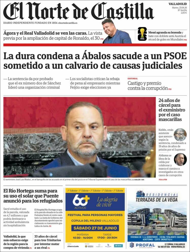 Portada de Norte de Castilla - Valladolid (Espa&ntilde;a)