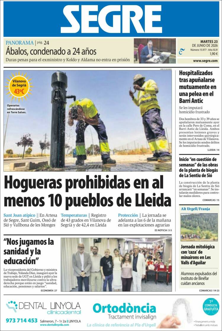 Portada de Segre  (Espa&ntilde;a)