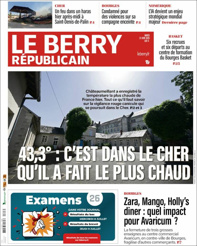 Portada de Berry Republicain (Francia)