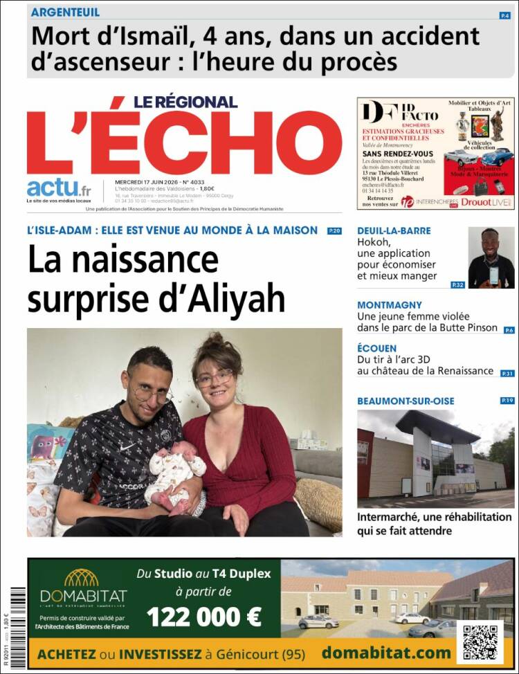 Portada de L'Echo de la Haute-Vienne (Francia)