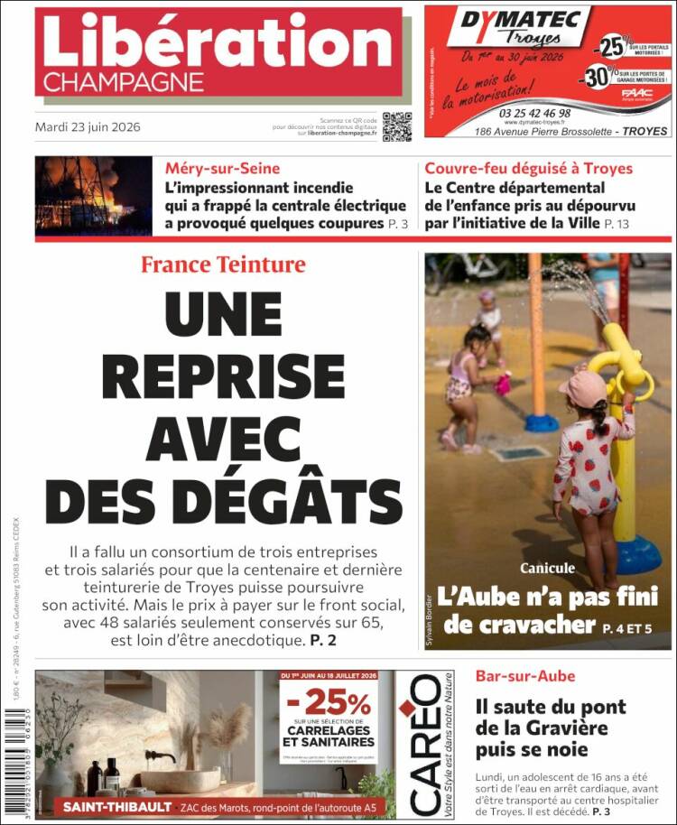 Portada de Libération Champagne (Francia)