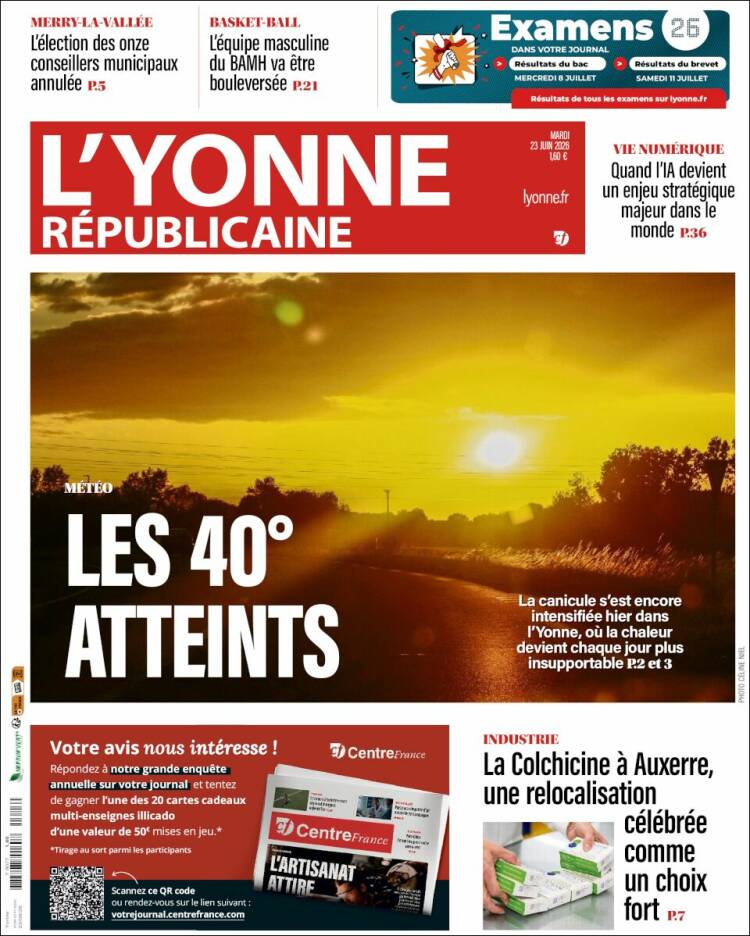 Portada de L'Yonne-Républicaine (Francia)