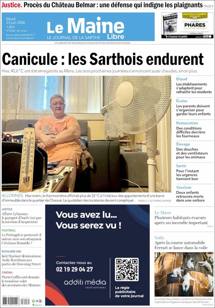 Portada de Le Maine Libre (Francia)