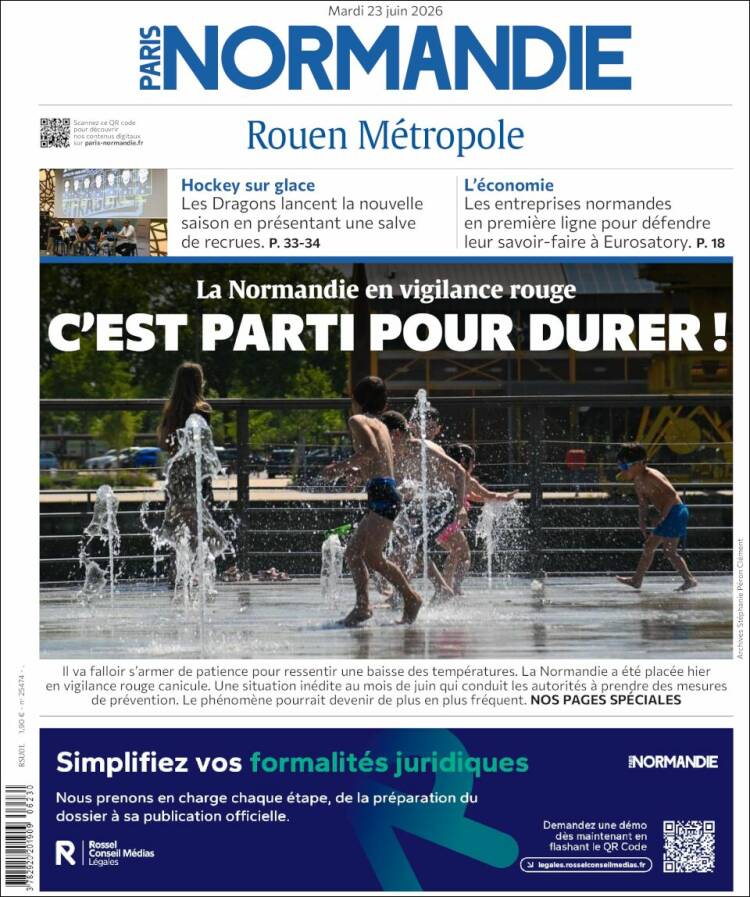 Portada de Paris Normandie (Francia)