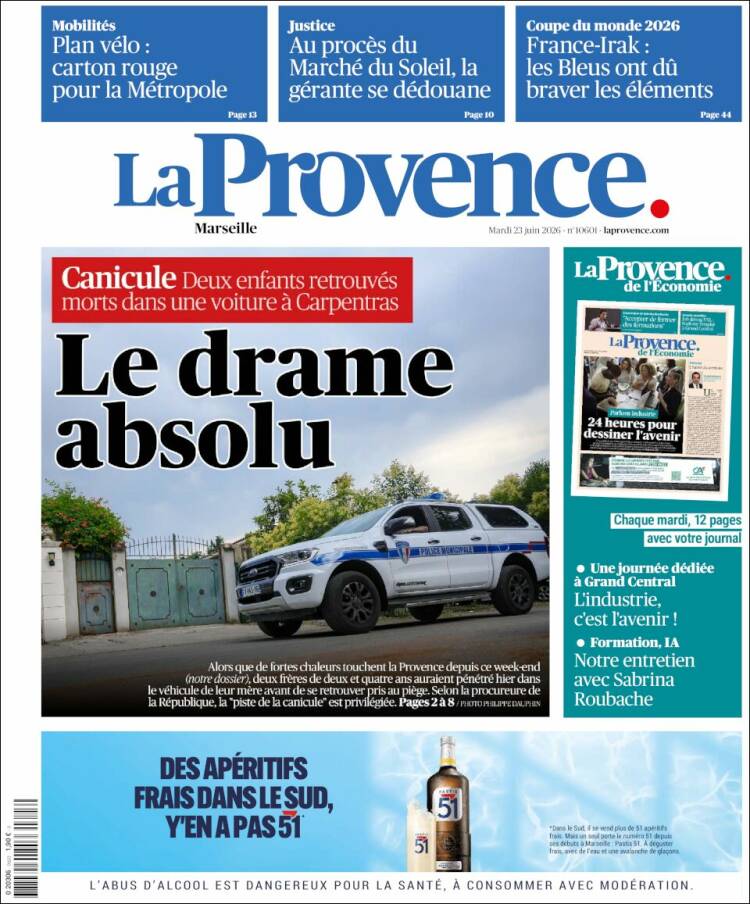 Portada de La Provence (Francia)