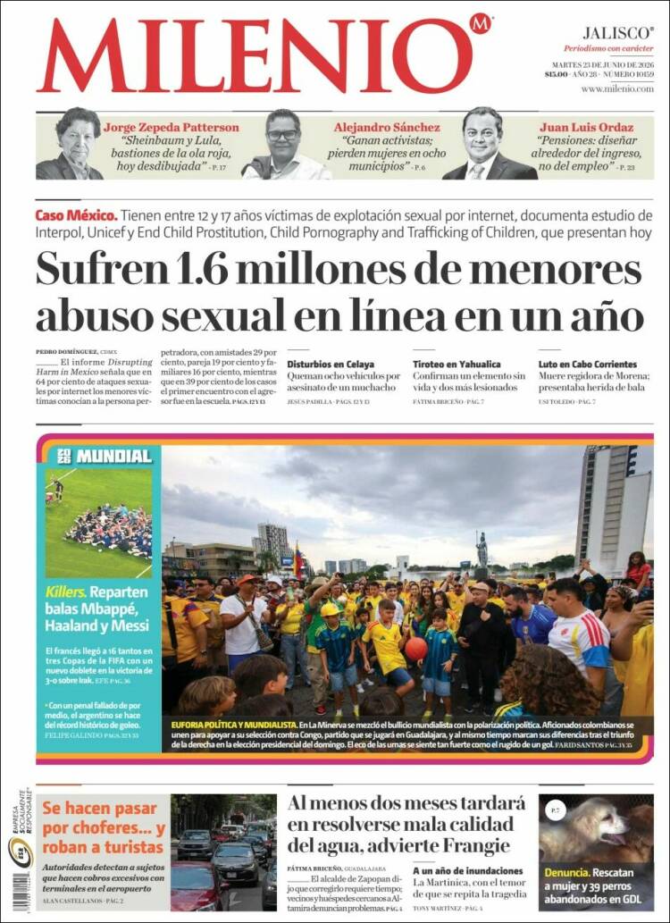 Portada de Milenio - Jalisco (M&eacute;xico)