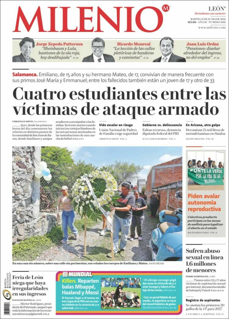 Portada de Milenio de León (M&eacute;xico)