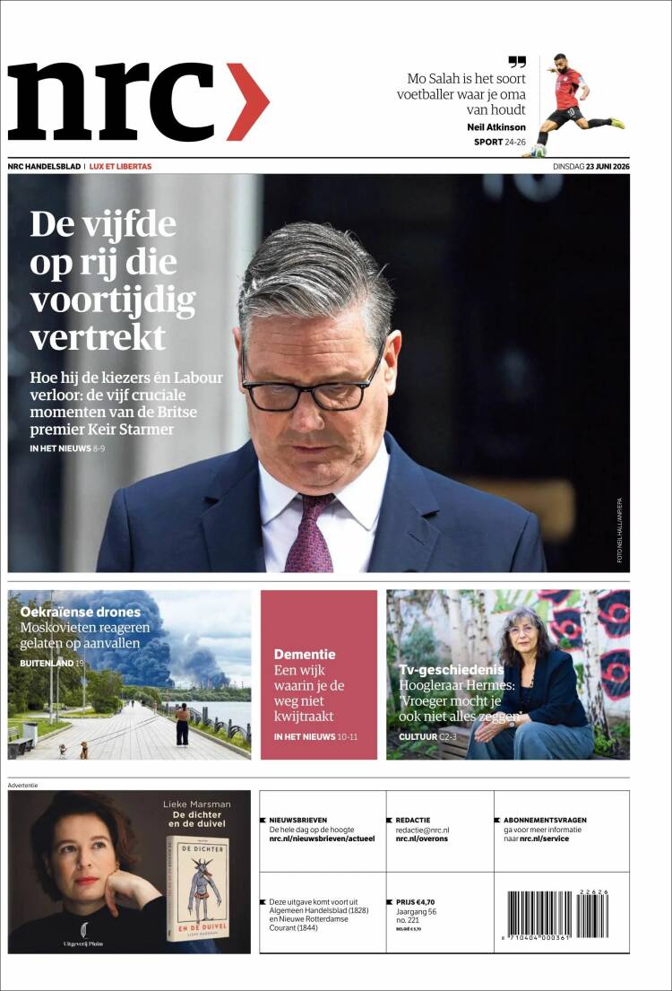 Portada de NRC Handelsblad (Pa&iacute;ses Bajos)