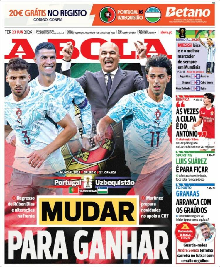 Portada de A Bola (Portugal)