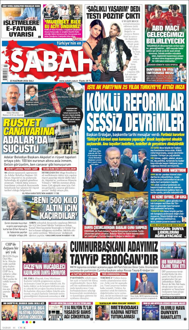 Portada de Sabah (Turqu&iacute;a)