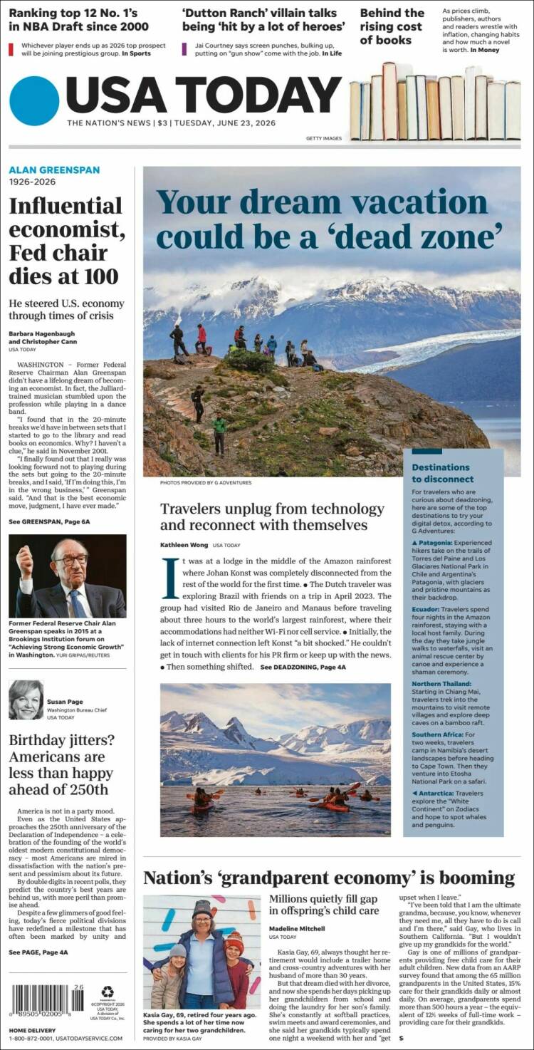 Portada de USA Today (USA)
