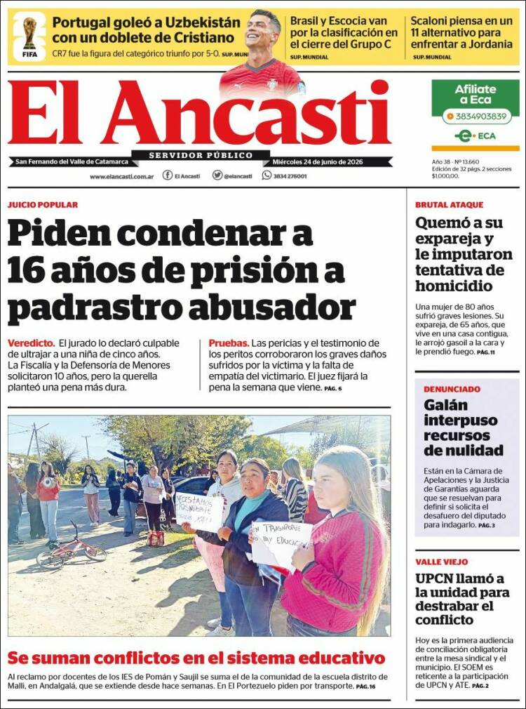 Portada de El Ancasti (Argentina)