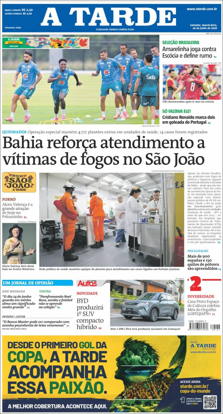 Portada de Diário A Tarde (Brasil)