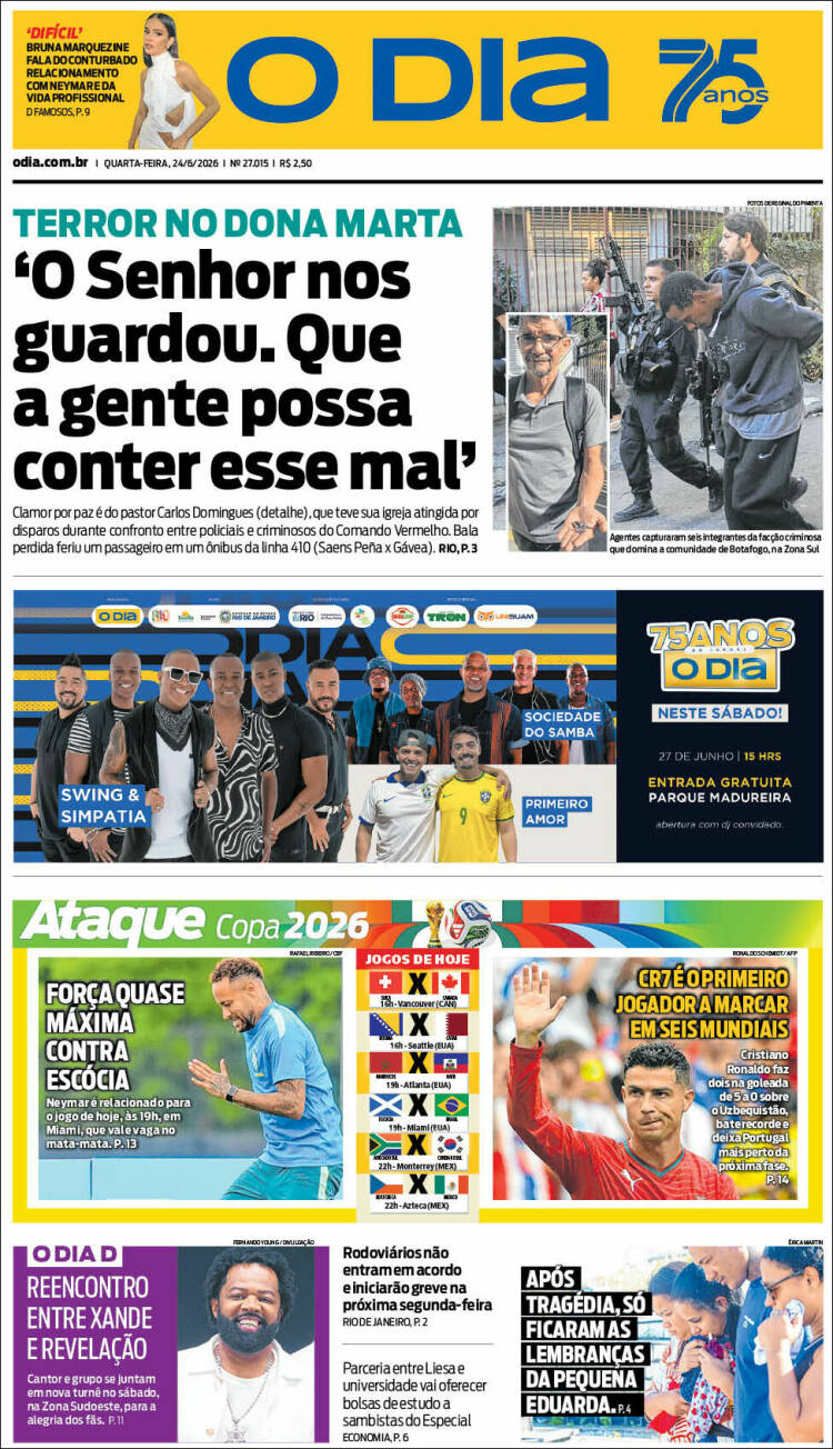 Portada de O Dia (Brasil)