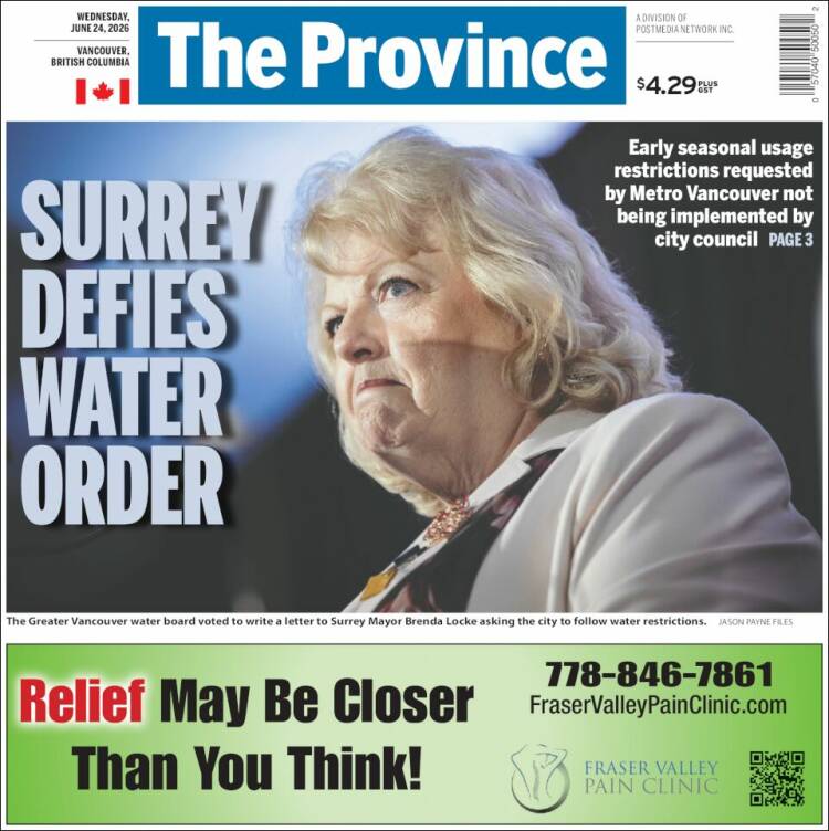 Portada de The Province (Canad&aacute;)