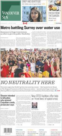 Portada de The Vancouver Sun (Canada)