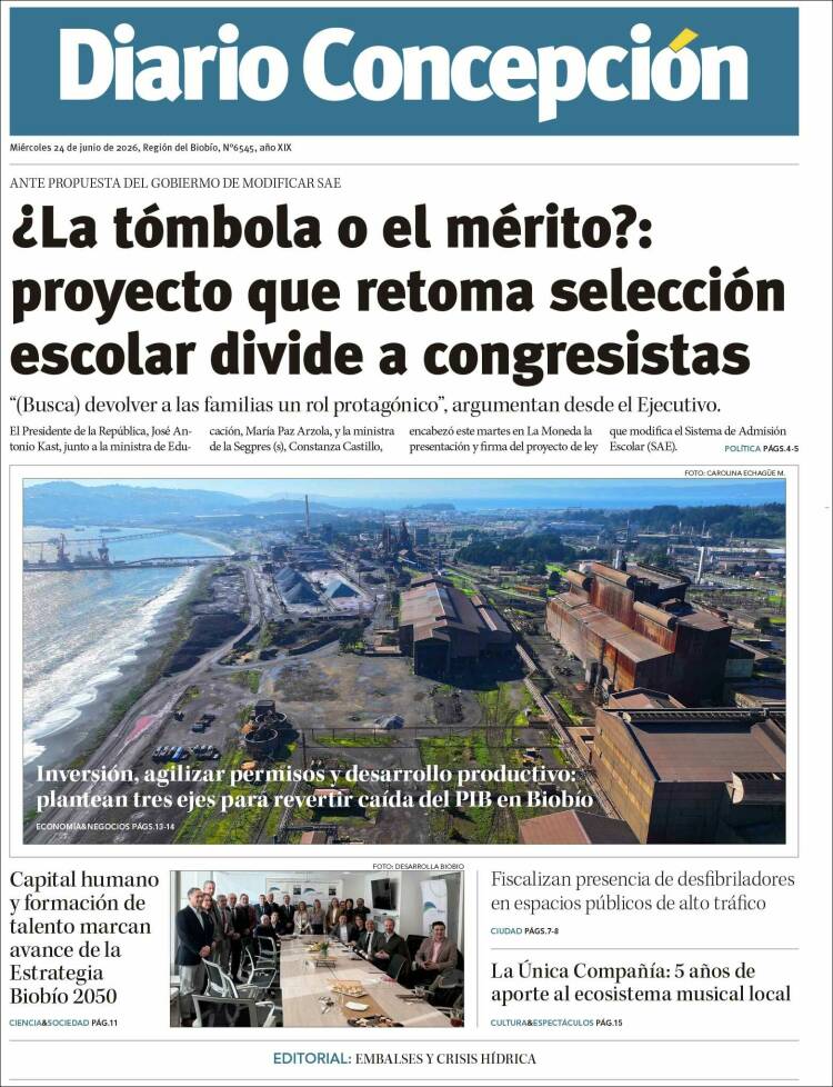 Portada de Diario de Concepción (Chile)