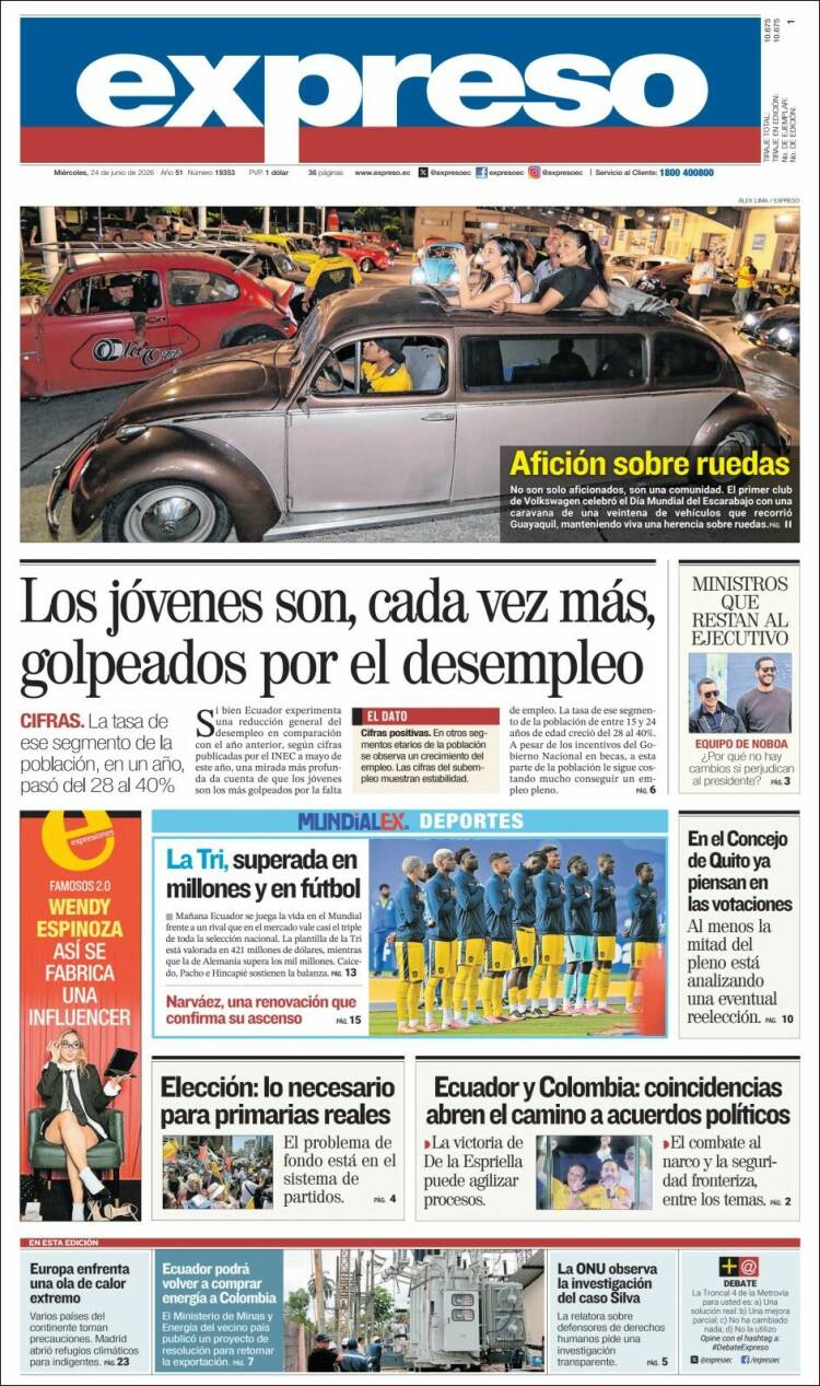 Portada de Expreso (Ecuador)