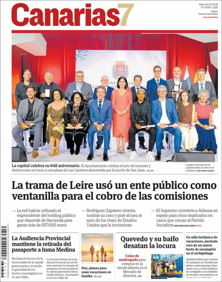 Portada de Canarias 7 (Espa&ntilde;a)