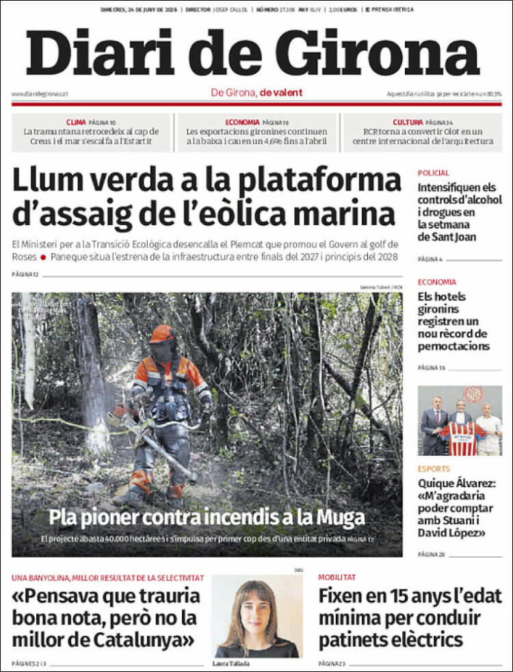 Portada de Diari de Girona (Espa&ntilde;a)