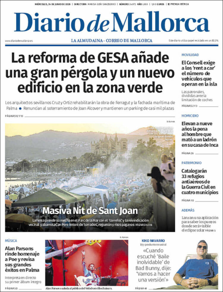 Portada de Diario de Mallorca (Espa&ntilde;a)