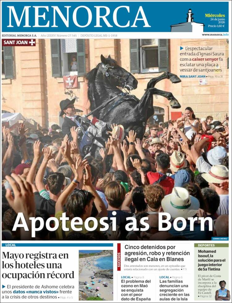Portada de Menorca - Diario Insular (Espa&ntilde;a)
