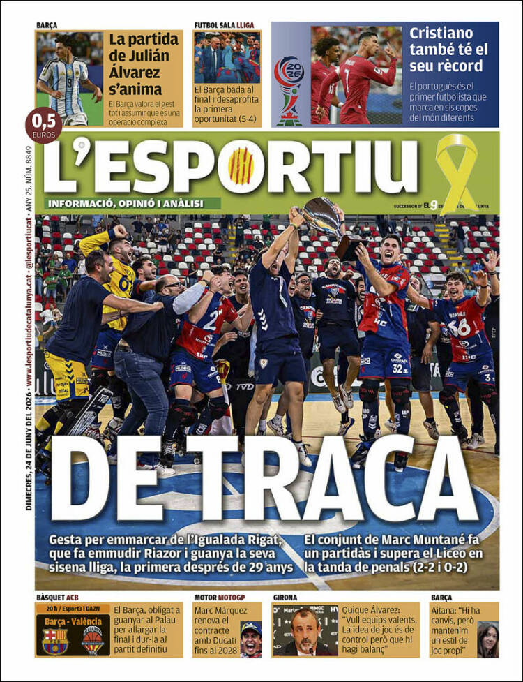 Portada de L'Esportiu (Espa&ntilde;a)