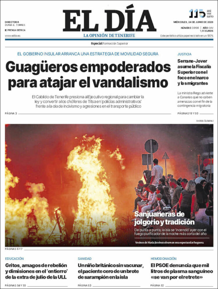 Portada de El Día (Espa&ntilde;a)
