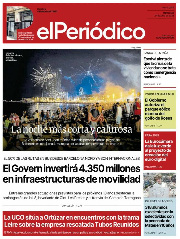 Portada de El Periódico (Espa&ntilde;a)